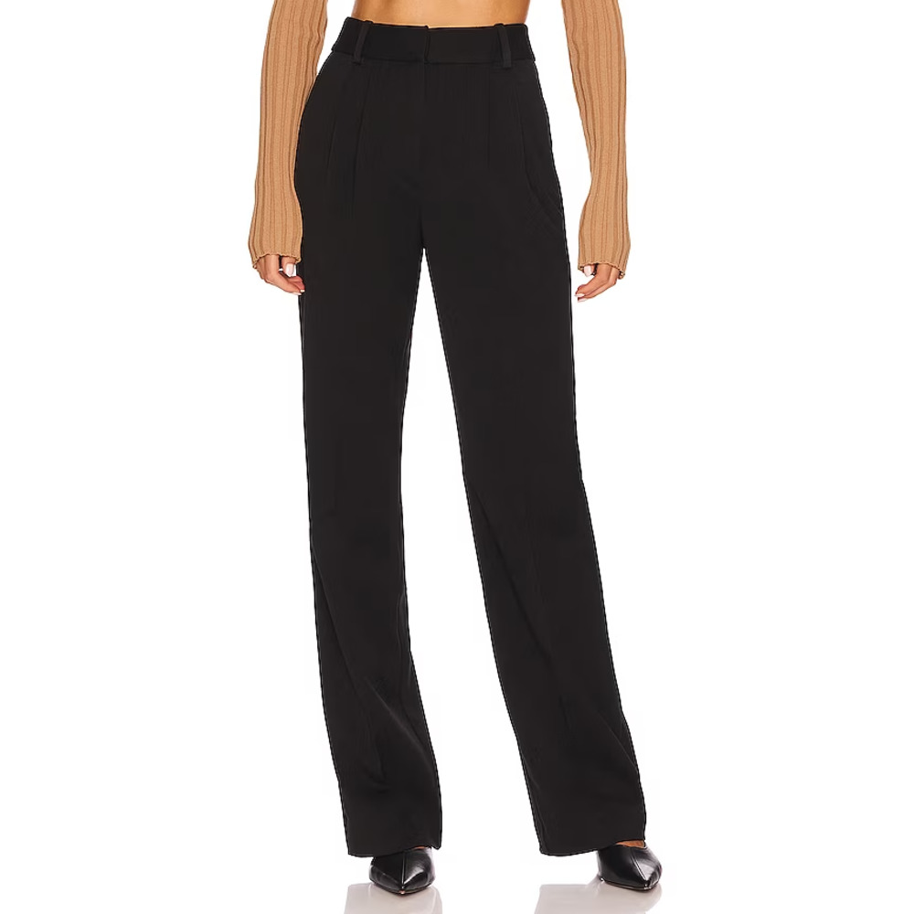 NEW FAVORITE DAUGHTER The Favorite Pant Black Tailored Wide Leg Size 10